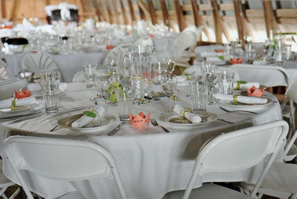 White Weave Table Setting